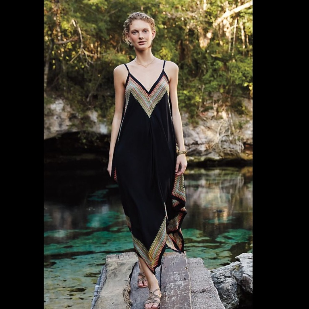 Anthropologie maxi handkerchief dress